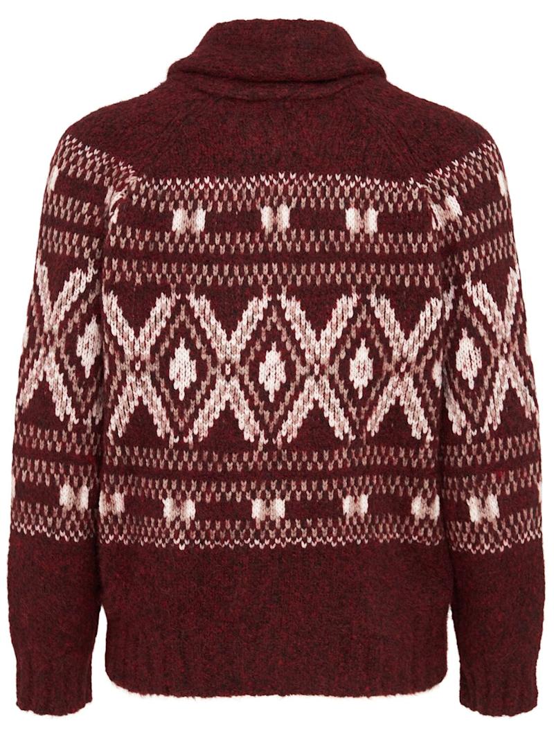 Brunello Cucinelli Strickcardigan aus Alpakamischung Amaranto