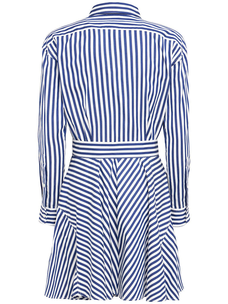 Polo Ralph Lauren Langarm-Minikleid aus Krepp mit Streifen