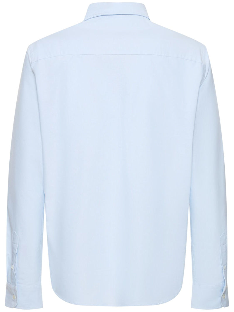 AMI Paris Hemd aus Oxford-Baumwolle mit Logo Blau