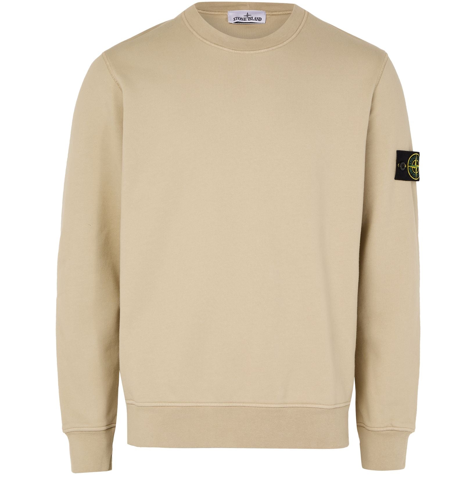 STONE ISLAND Sweatshirt mit Logoaufnäher Sand