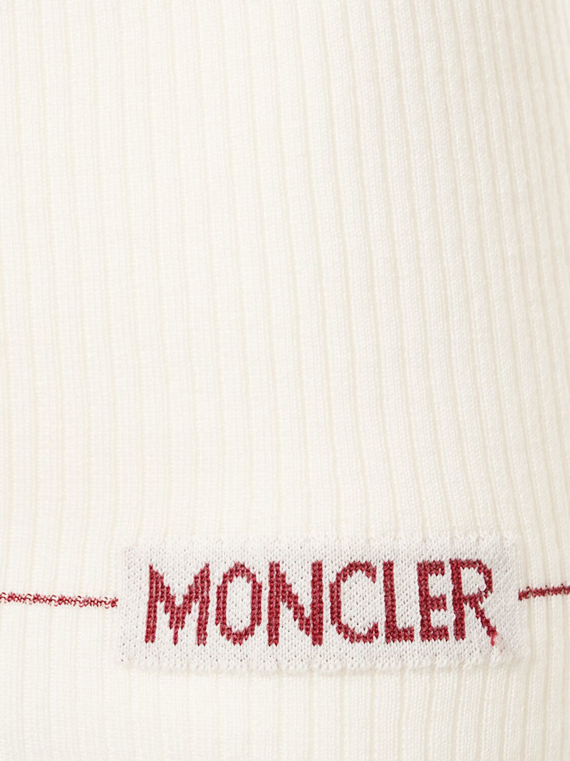 Moncler Polohemd aus Wolle mit Logo Beige