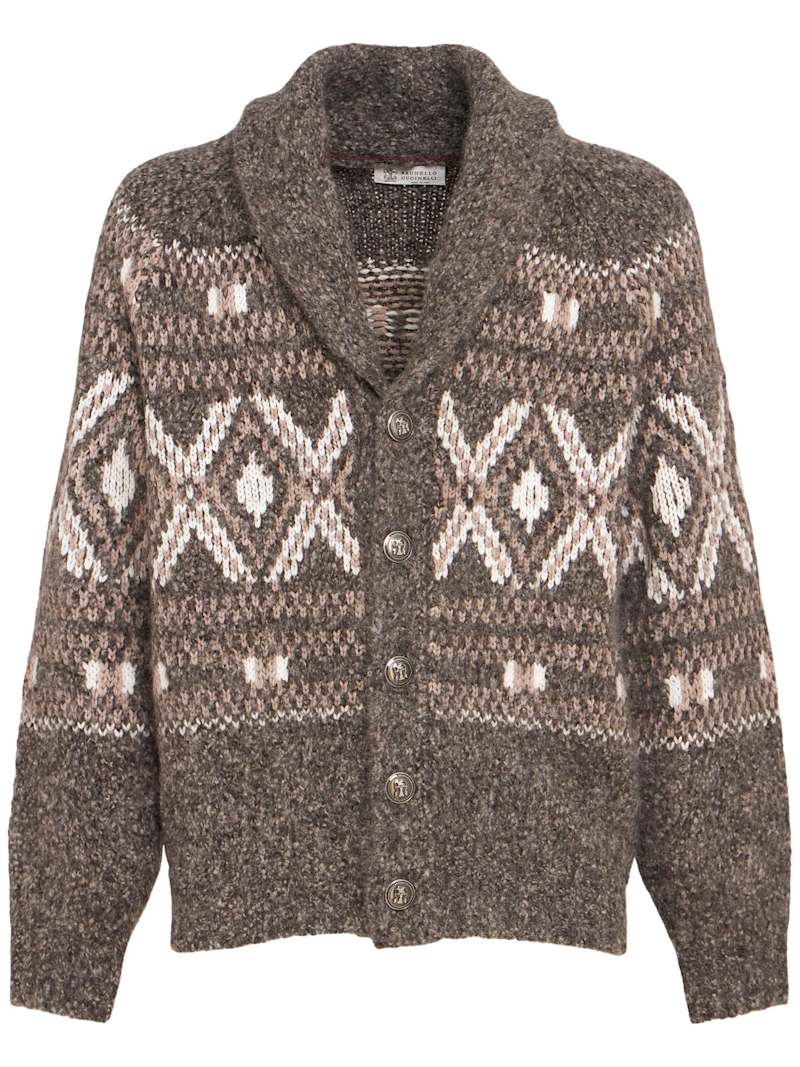 Brunello Cucinelli Strickcardigan aus Alpakamischung Braun