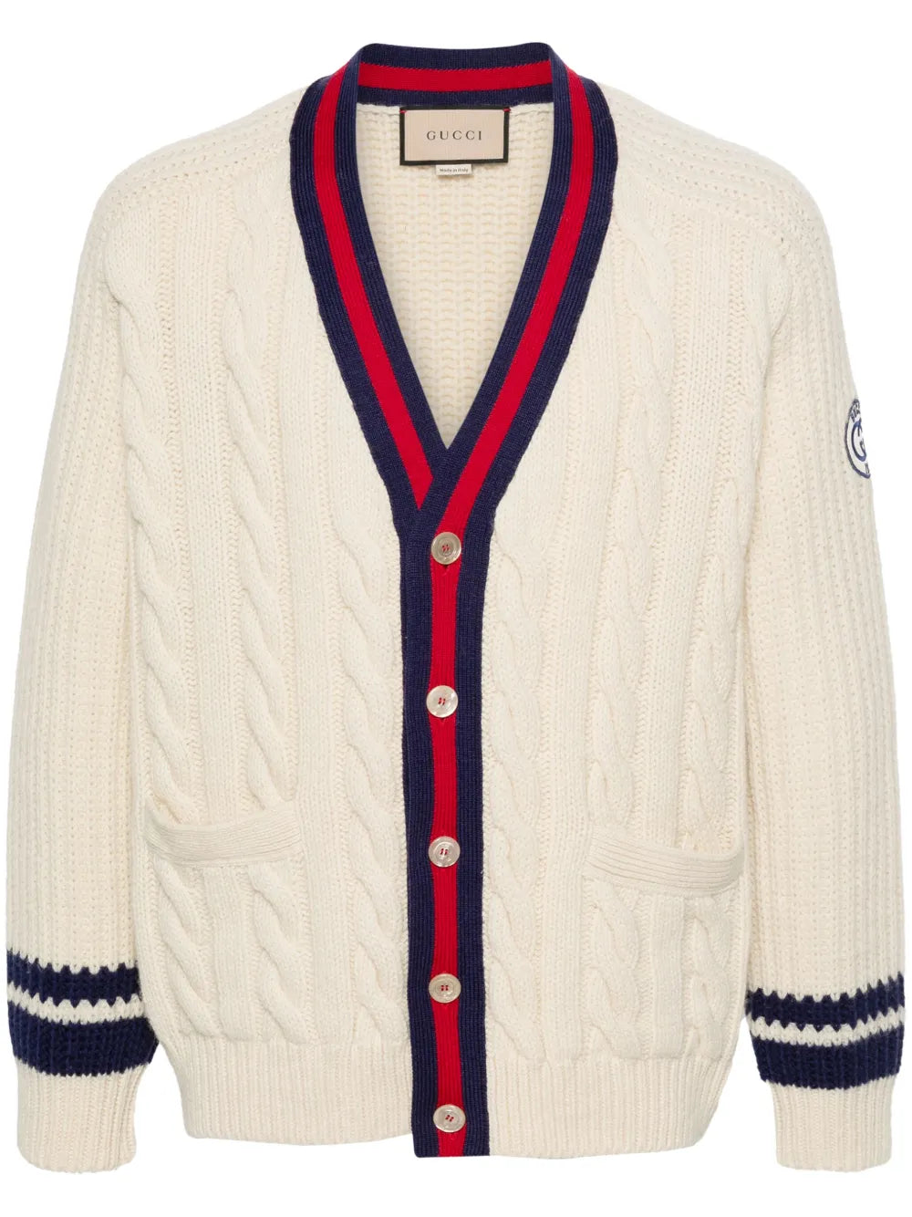 Gucci Sylvie Web Cardigan Creme