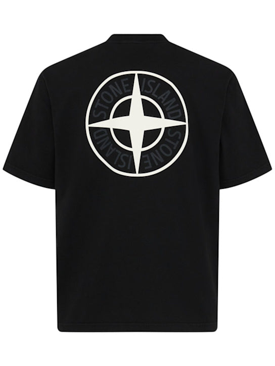 STONE ISLAND T-Shirt aus Baumwolljersey Schwarz