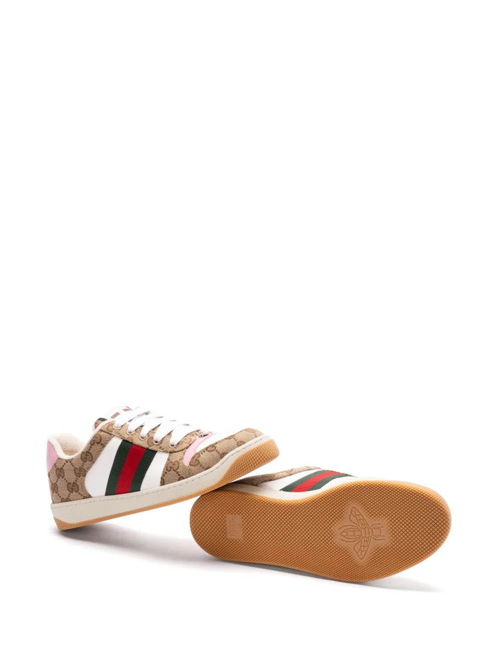Gucci Sneakers aus GG Canvas Braun Rosa