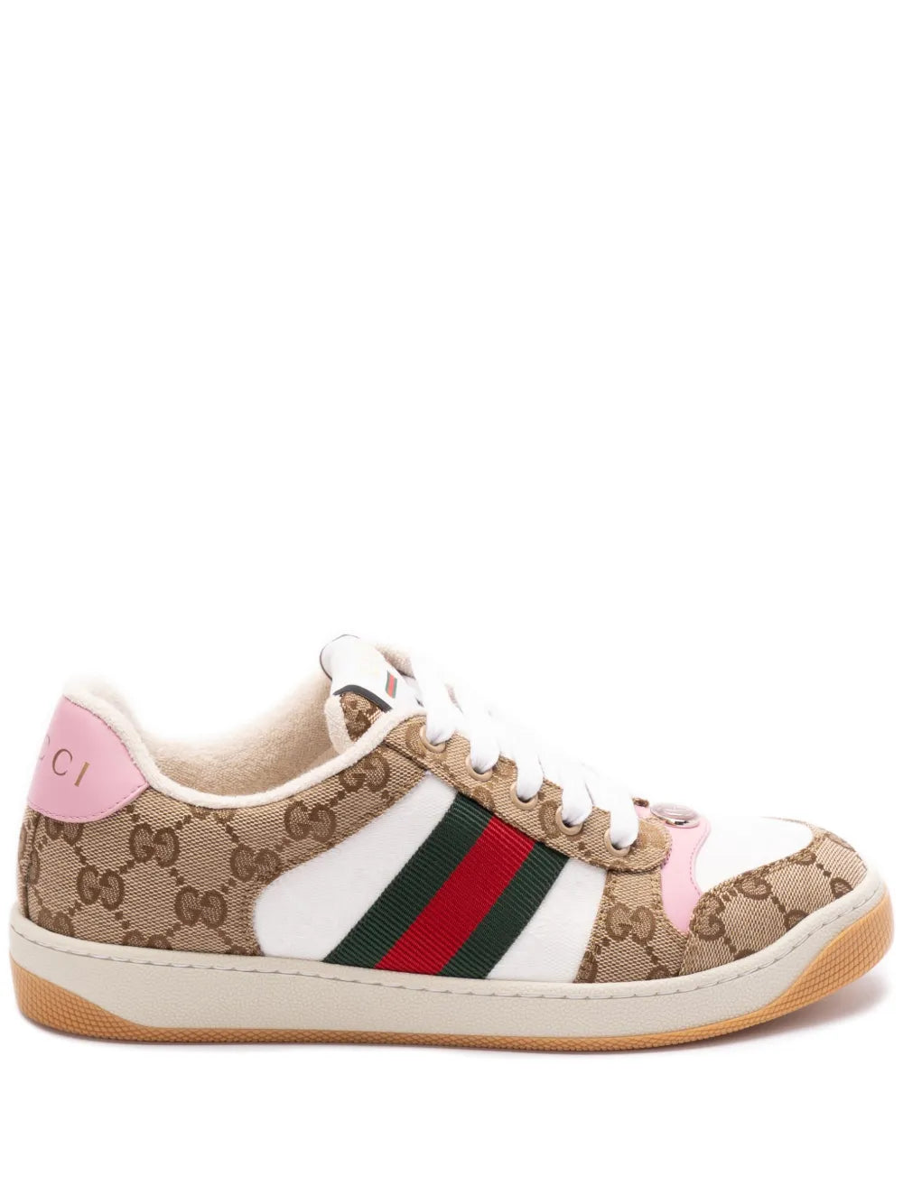 Gucci Sneakers aus GG Canvas Braun Rosa