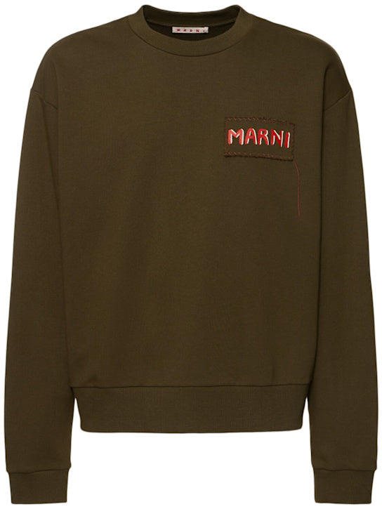MARNI Sweatshirt mit Logo Olive