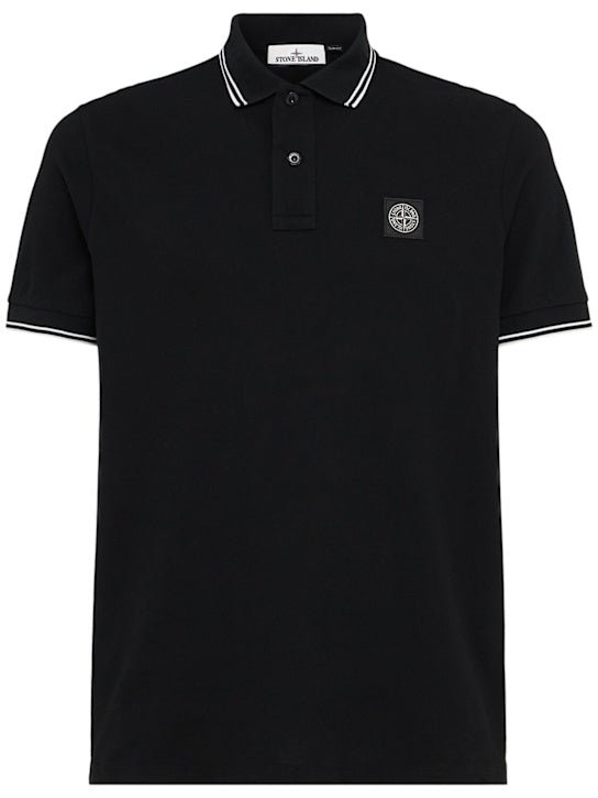 STONE ISLAND Polohemd aus Baumwollmischpiqué