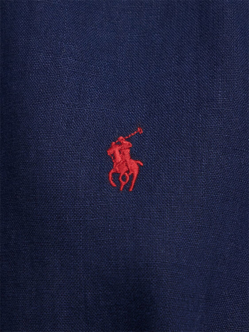 Polo Ralph Lauren Kurzärmeliges Midikleid aus Baumwollpopeline