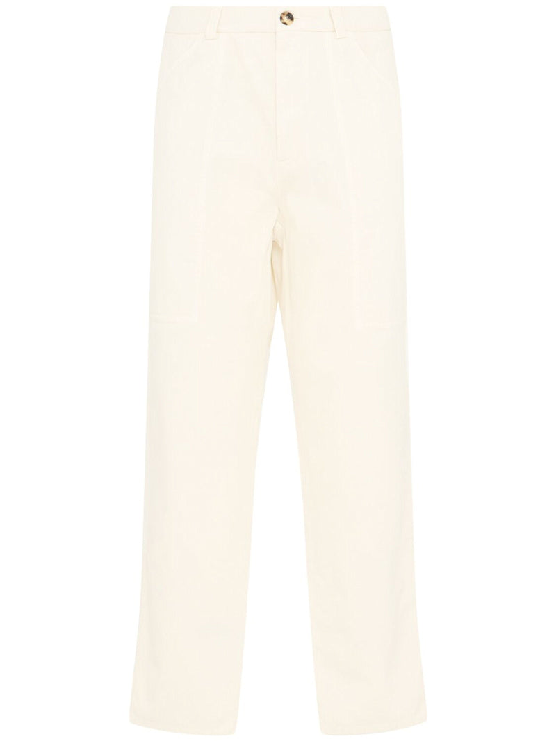 Brunello Cucinelli Hose aus Baumwollgarbadine Creme