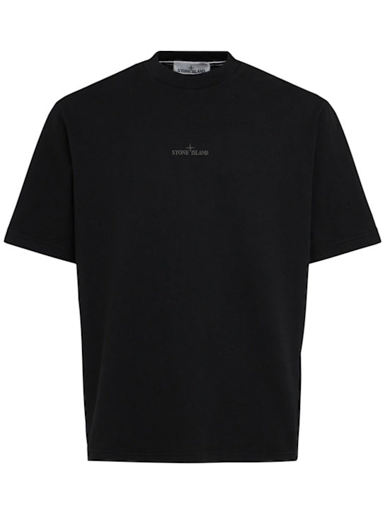 STONE ISLAND T-Shirt aus Baumwolljersey Schwarz/Schwarz