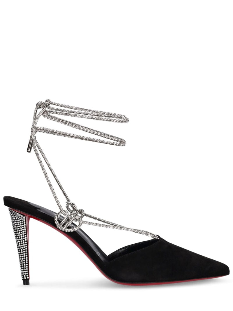 Christian Louboutin 85mm hohe Pumps Wildleder mit Kristallen „Astrid“