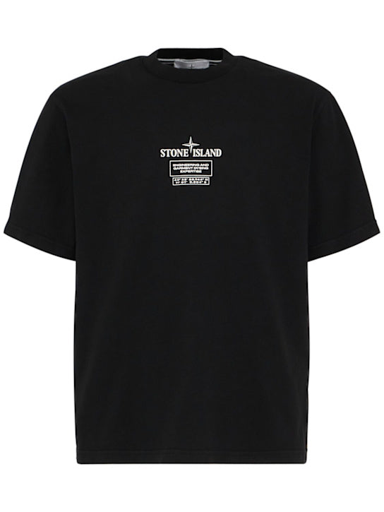 STONE ISLAND T-Shirt aus Baumwolljersey Schwarz