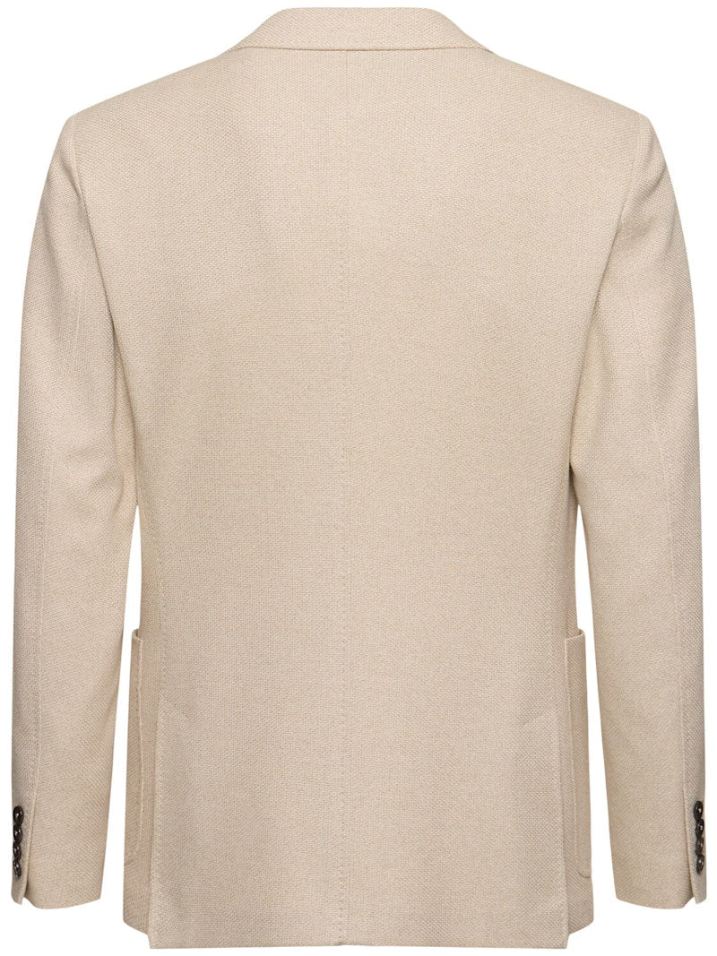 Zegna Micro structure cotton jersey jacket beige
