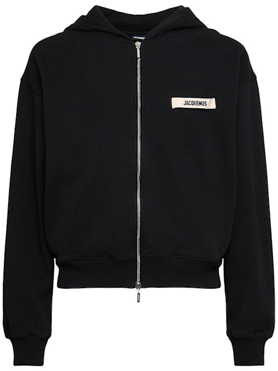 JACQUEMUS Hoodie aus Baumwolljersey Schwarz