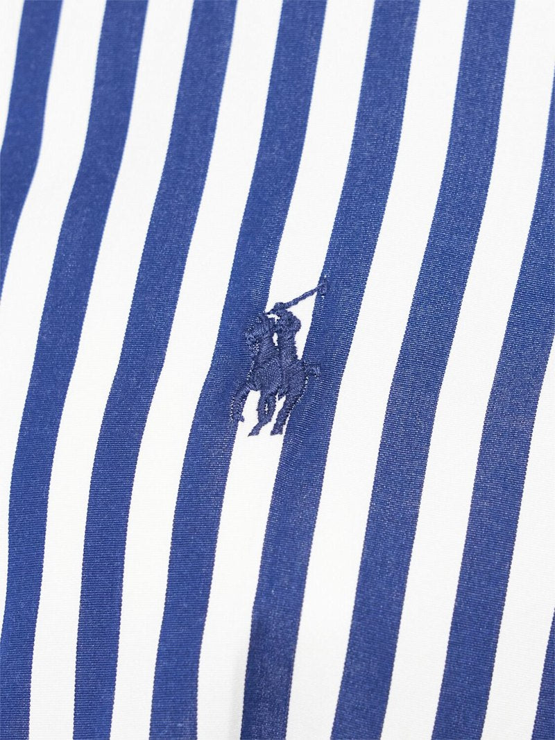 Polo Ralph Lauren Langarm-Minikleid aus Krepp mit Streifen