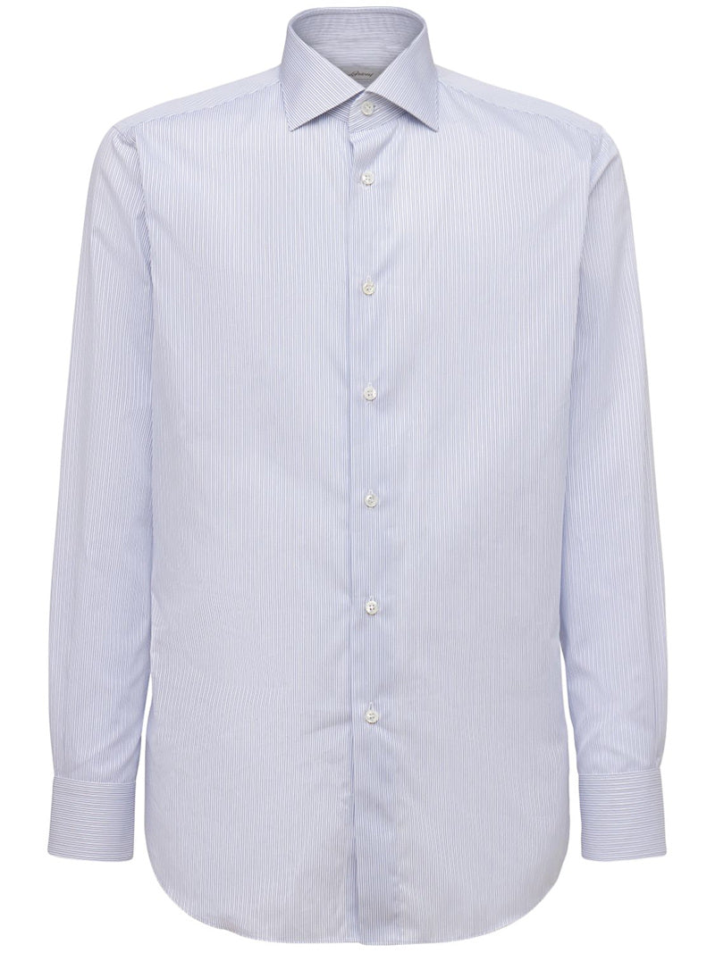 Brioni GESTREIFTES HEMD AUS BAUMWOLLTWILL