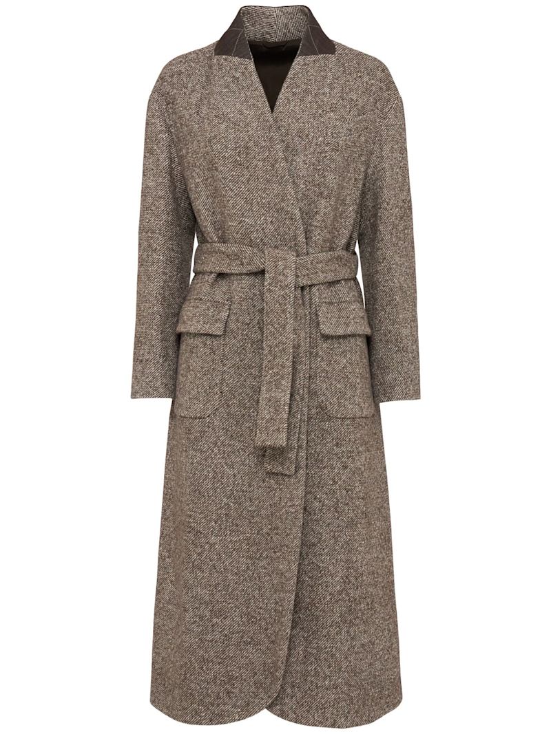 Brunello Cucinelli Mantel aus Wollmischung mit Gürtel