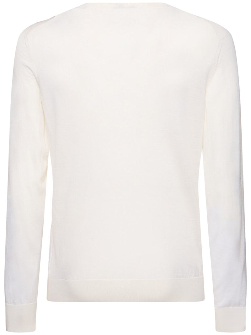 Zegna High performance wool crewneck sweater weiß