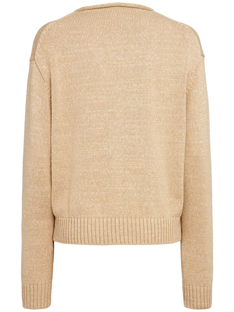 Polo Ralph Lauren Strickpullover aus Bio-Baumwolle und Leinen Braun