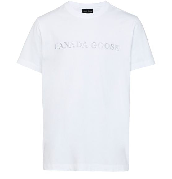 CANADA GOOSE T-Shirt mit gesticktem Schriftzug Emersen Weiß