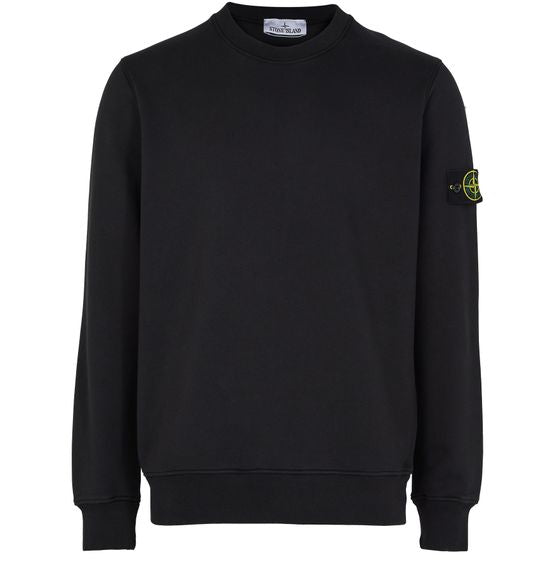 STONE ISLAND Sweatshirt mit Logoaufnäher Schwarz