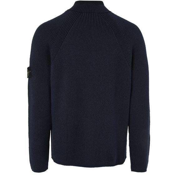 STONE ISLAND Strickpullover mit Kompass-Patch und halbem Reißverschluss