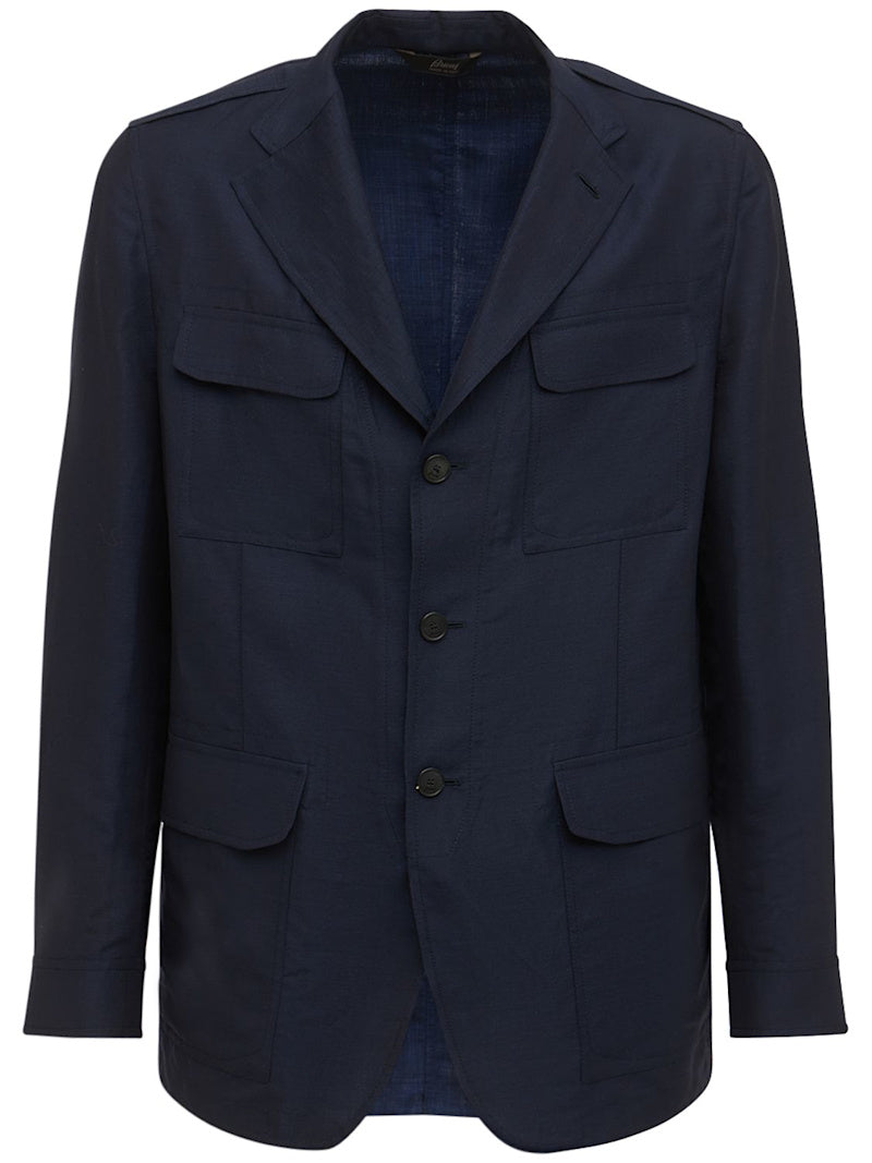 Brioni JACKETT AUS WOLL- & LEINENMISCHUNG