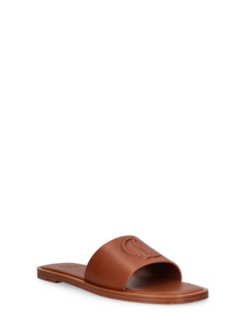 Christian Louboutin 10mm hohe Ledermules „CL“