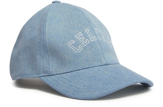 Celine baseballkappe aus wash denim in sweat honey