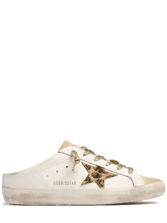GOLDEN GOOSE Sabot Super-Star Weiß/Leo