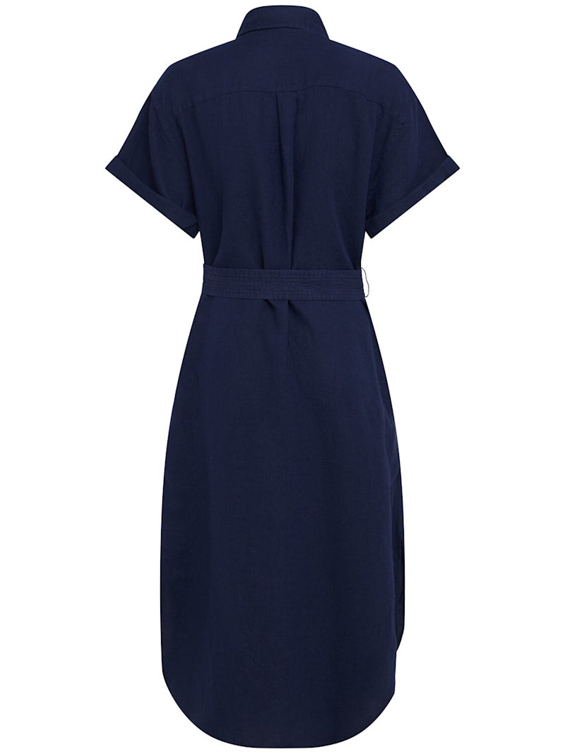Polo Ralph Lauren Kurzärmeliges Midikleid aus Baumwollpopeline