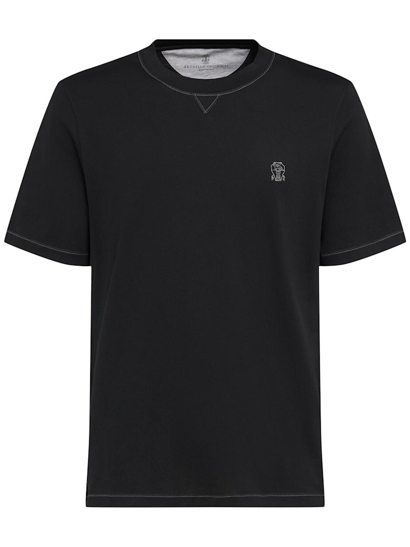 Brunello Cucinelli T-Shirt aus Baumwolle Schwarz