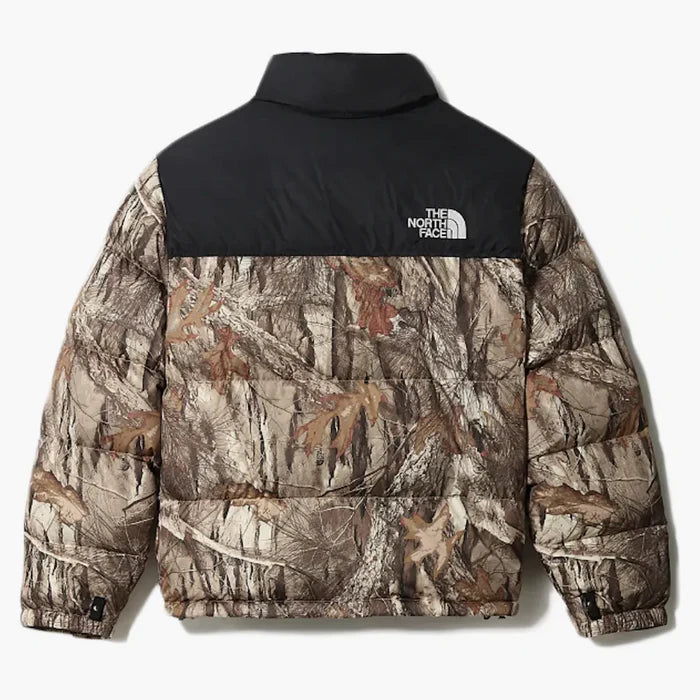 The North Face 1996 Retro Nuptse Packable Jacket Kelp Tan Forest Floor Print