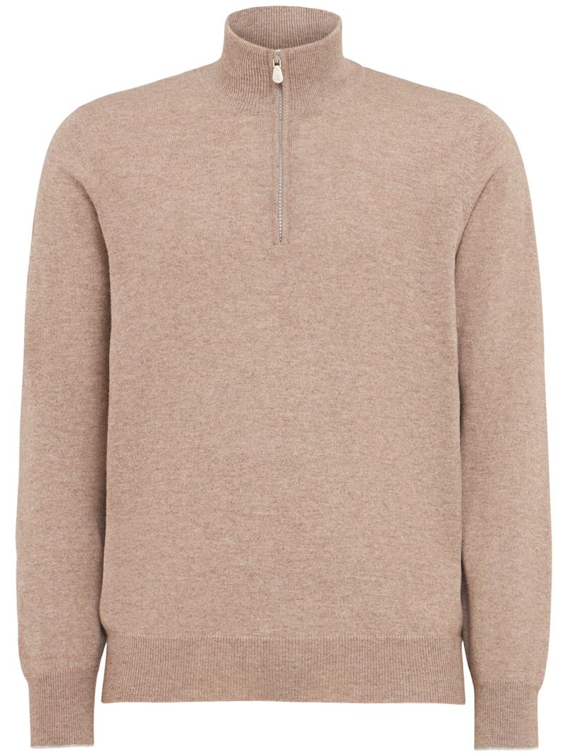 Brunello Cucinelli Sweater aus Kaschmir mit Rollkragen Braun