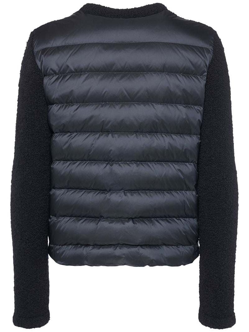 Moncler Daunencardigan aus Wollmischgewebe