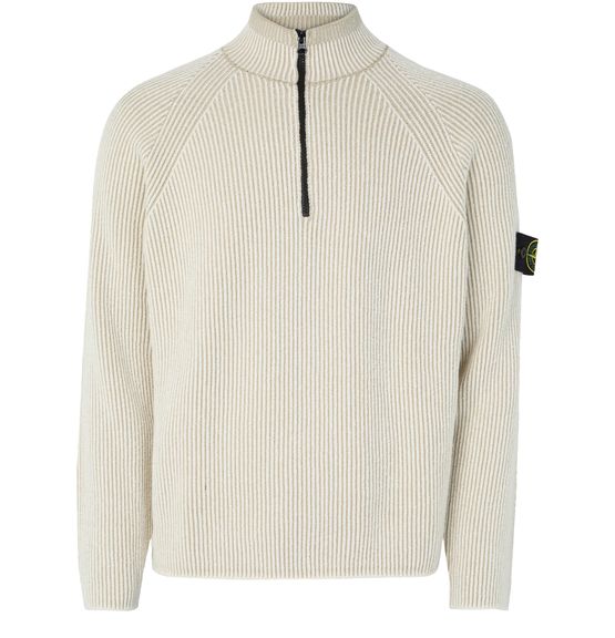 STONE ISLAND Strickpullover mit Kompass-Patch und halbem Reißverschluss