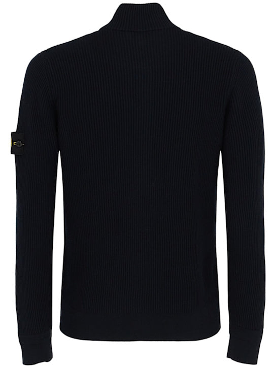 STONE ISLAND Strickjacke aus Wolle Schwarz