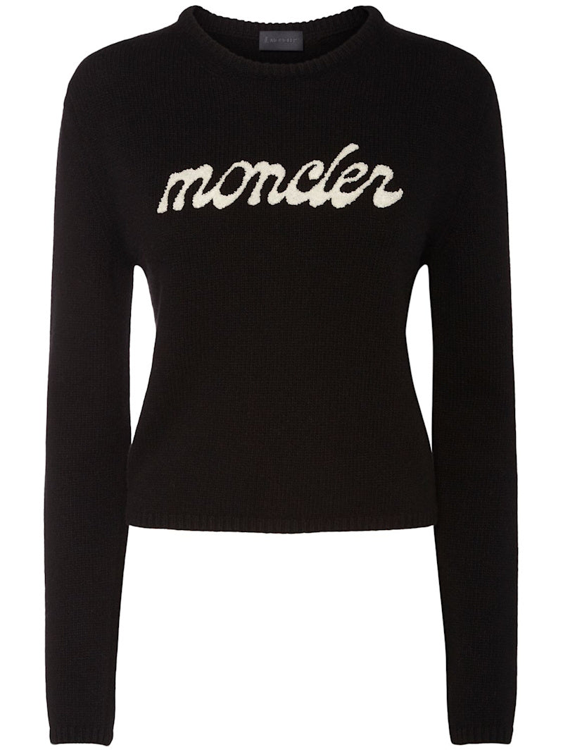 Moncler Wollmischpullover mit Logostickerei