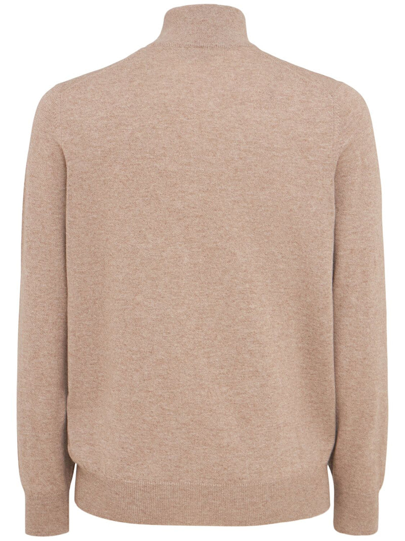Brunello Cucinelli Sweater aus Kaschmir mit Rollkragen Braun