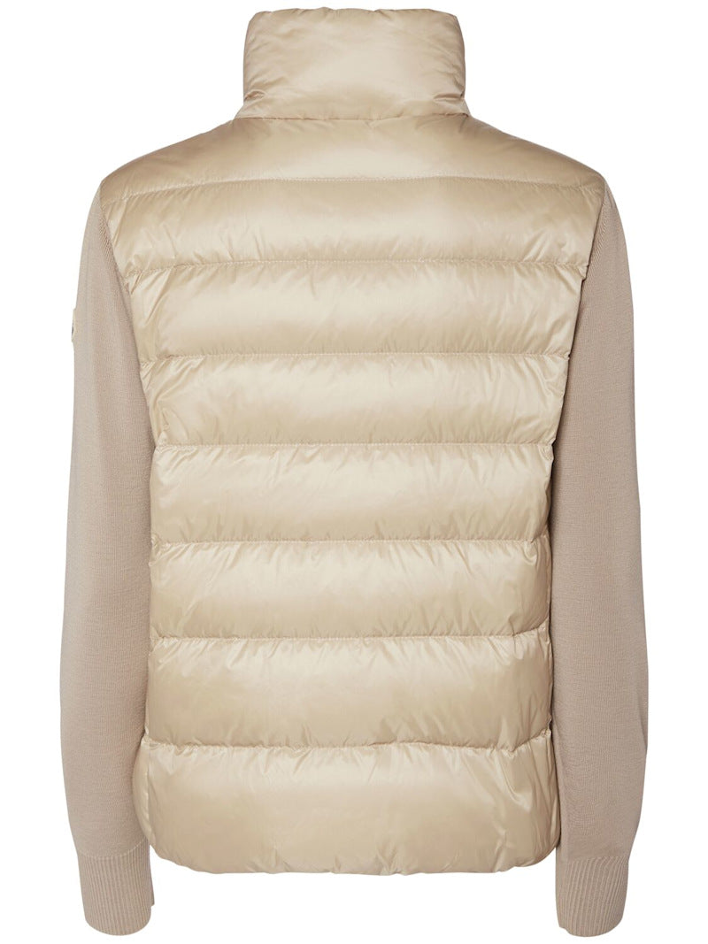 Moncler Daunencardigan aus Nylon Beige