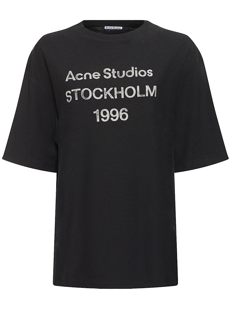 Acne Studios T-Shirt aus Baumwollmischung Schwarz