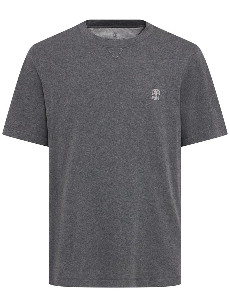Brunello Cucinelli T-Shirt aus Baumwolle Grau